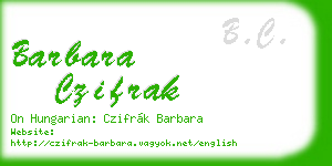 barbara czifrak business card