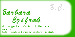 barbara czifrak business card